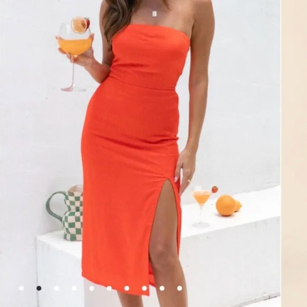 NWT Leruzi Coral Strapless Dress - Petal & Pup / SYNDS | Size L - Picture 3 of 11